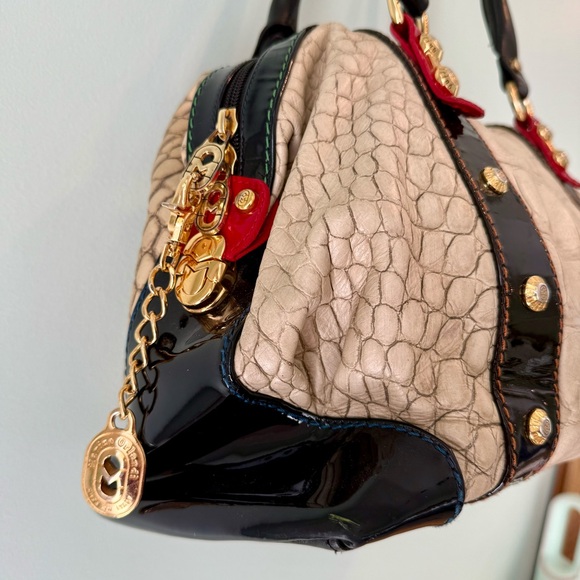 Fabulous Marino Orlandi Beige Croc Leather Large Boxy Purse Bag EUC Statement - Picture 4 of 14